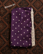 Modal Silk Lehriya Saree With Crochet Lace Purple