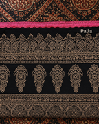 Modal Silk Blue  Lehriya Saree With Majenta Crochet Lace