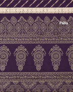 Modal Silk Lehriya Saree With Crochet Lace Purple