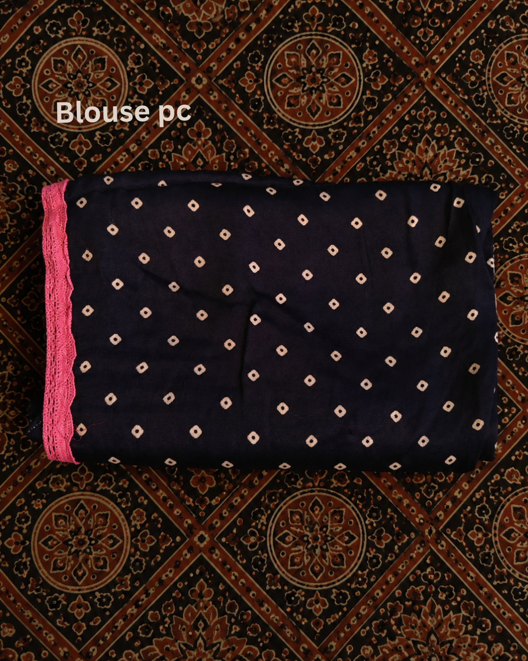 Modal Silk Blue  Lehriya Saree With Majenta Crochet Lace