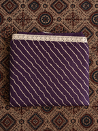 Modal Silk Lehriya Saree With Crochet Lace Purple
