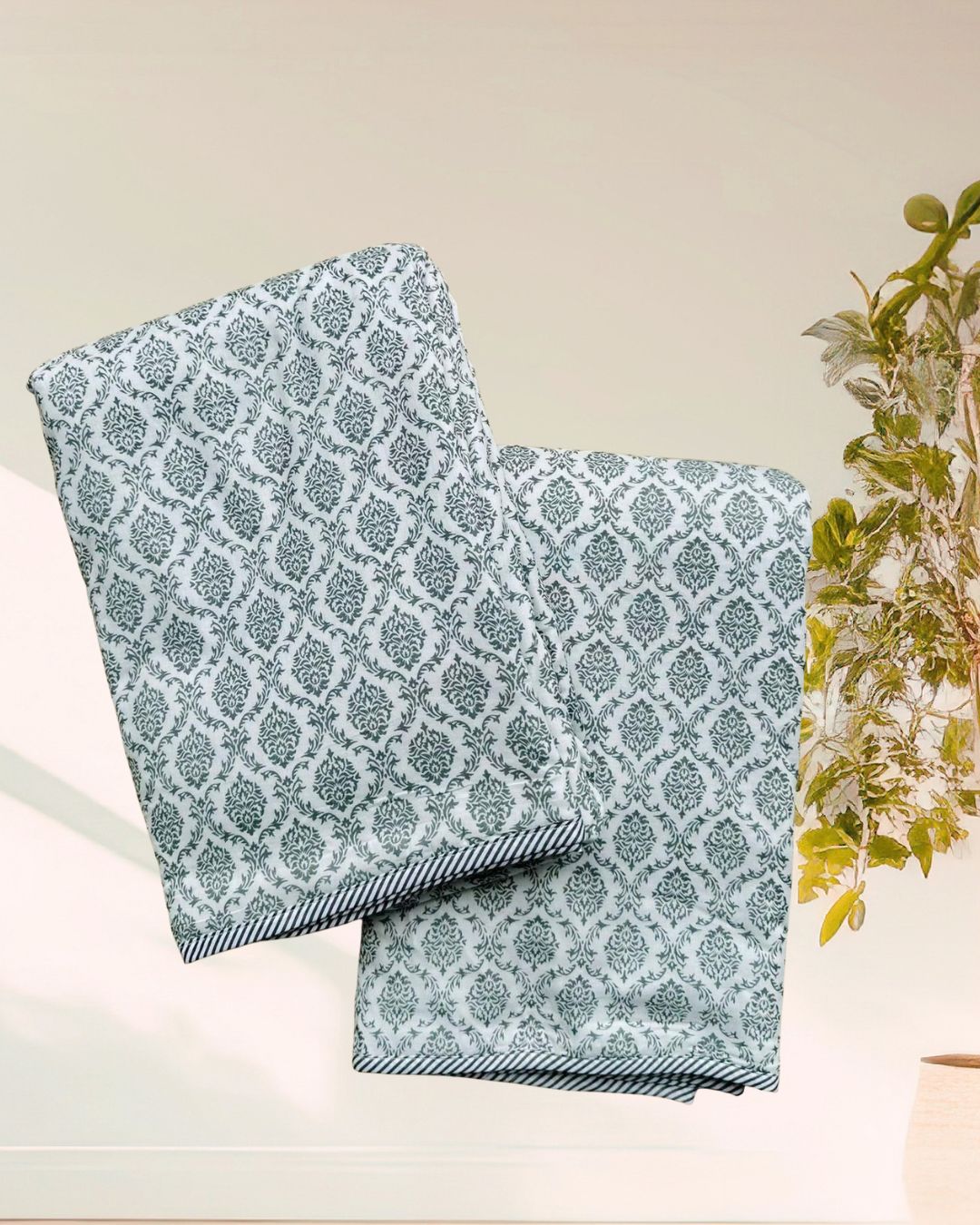 Kachcharaasta Handblock Single Dohar Set.premium pure cotton voile (mulmul)