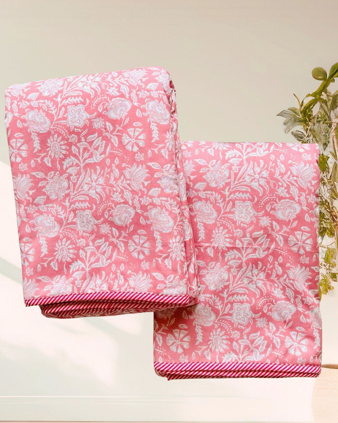 Kachcharaasta Handblock Single Dohar Set. Made from premium pure cotton voile (mulmul) and filled with soft flannel