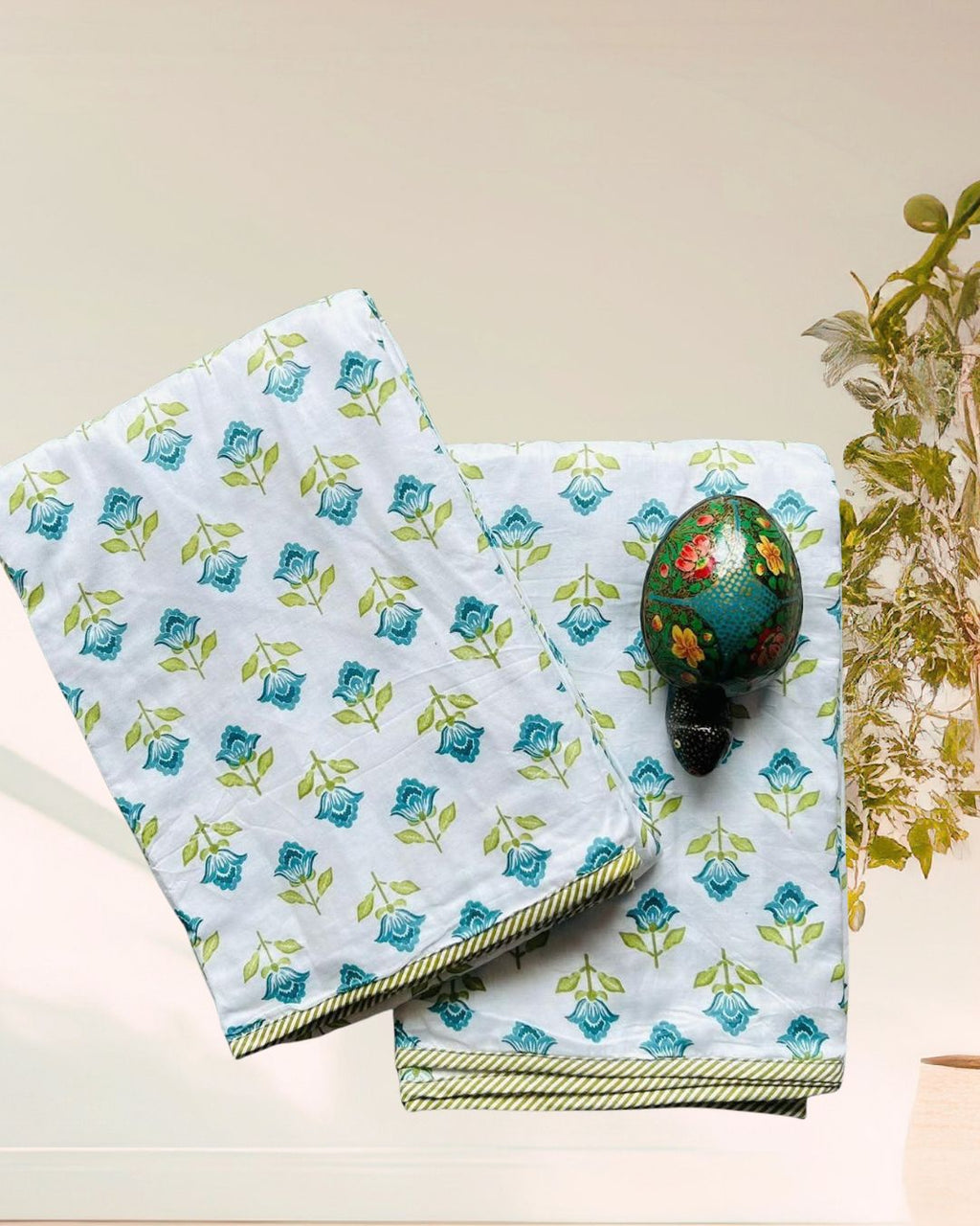 Kachcharaasta Handblock Single Dohar Set. Made from premium pure cotton voile (mulmul) and filled with soft flanne