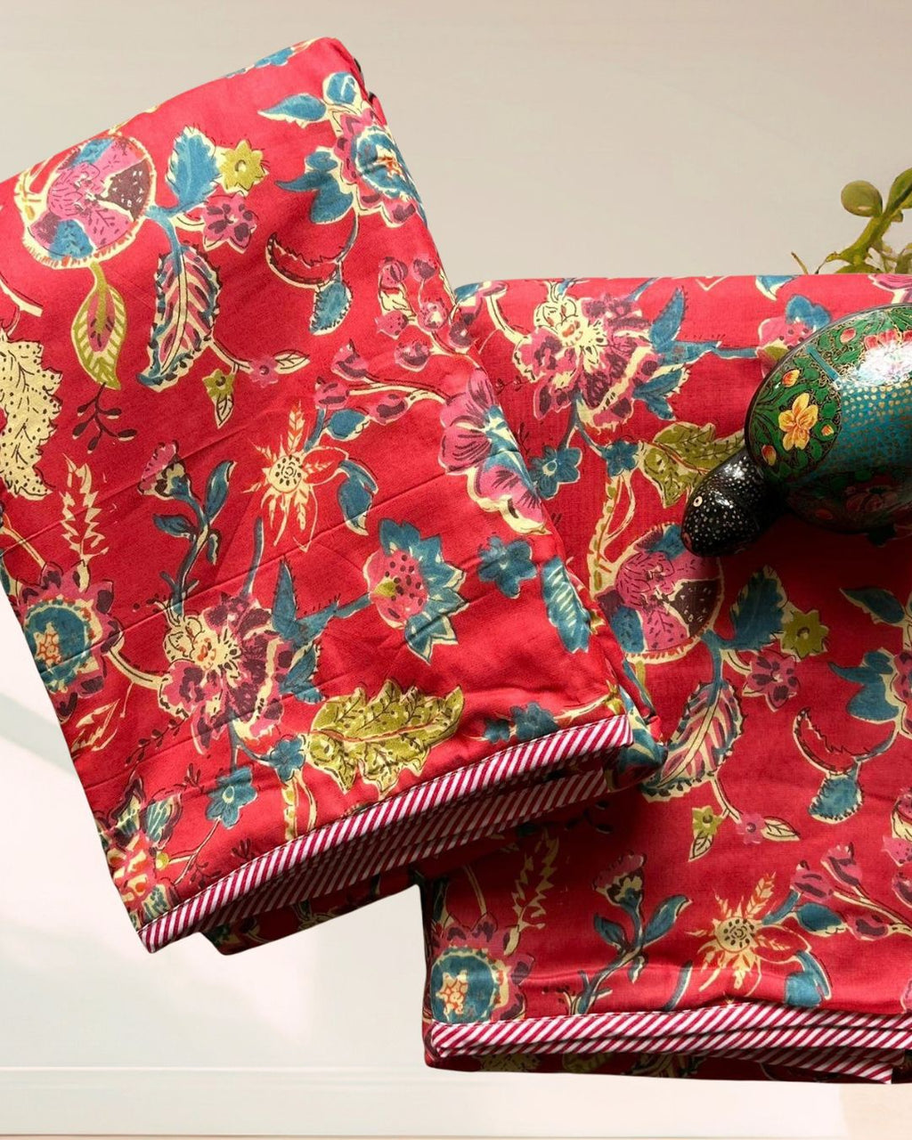 Kachcharaasta Handblock Single Dohar Set. Made from premium pure cotton voile (mulmul) and filled with soft flanne