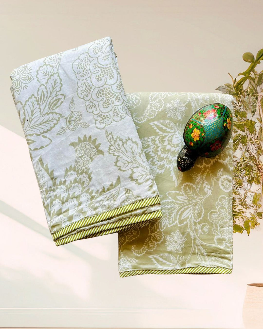 Kachcharaasta Handblock Single Dohar Set. Made from premium pure cotton voile (mulmul) and filled with soft flanne