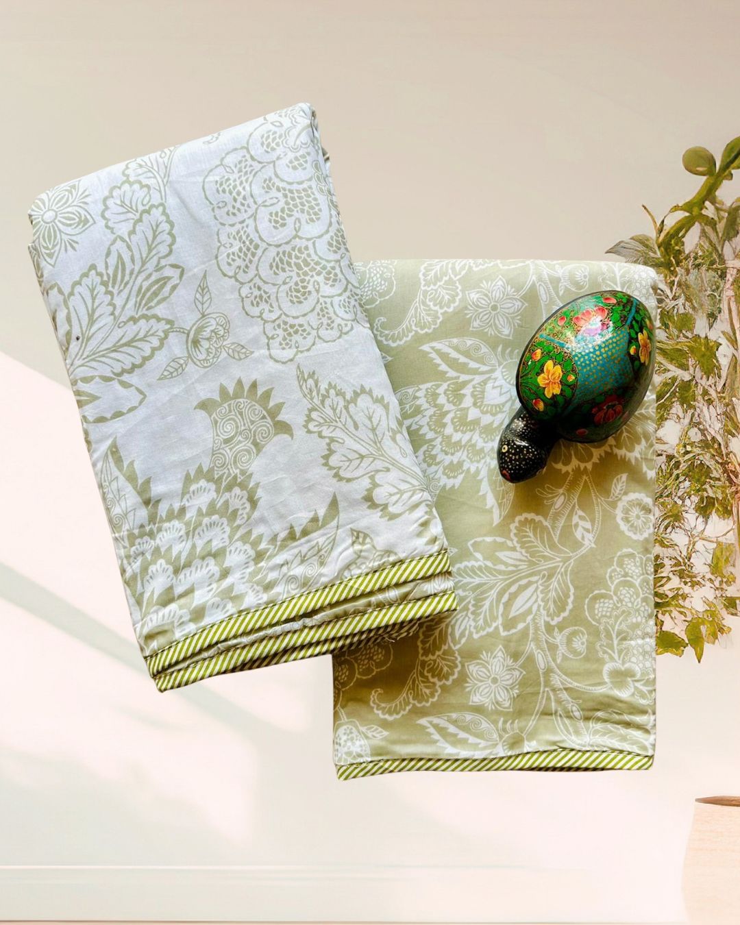 Kachcharaasta Handblock Single Dohar Set. Made from premium pure cotton voile (mulmul) and filled with soft flanne