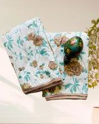 Kachcharaasta Handblock Single Dohar Set. Made from premium pure cotton voile (mulmul) and filled with soft flannel