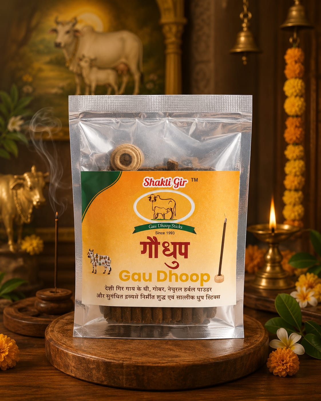 Shakti Gir Gau Dhoop Sticks (Chandan)