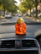 Gomay Ganesh Car Dashboard Idol (2 Inch) – Handcrafted Eco-Friendly Cow Dung Idol
