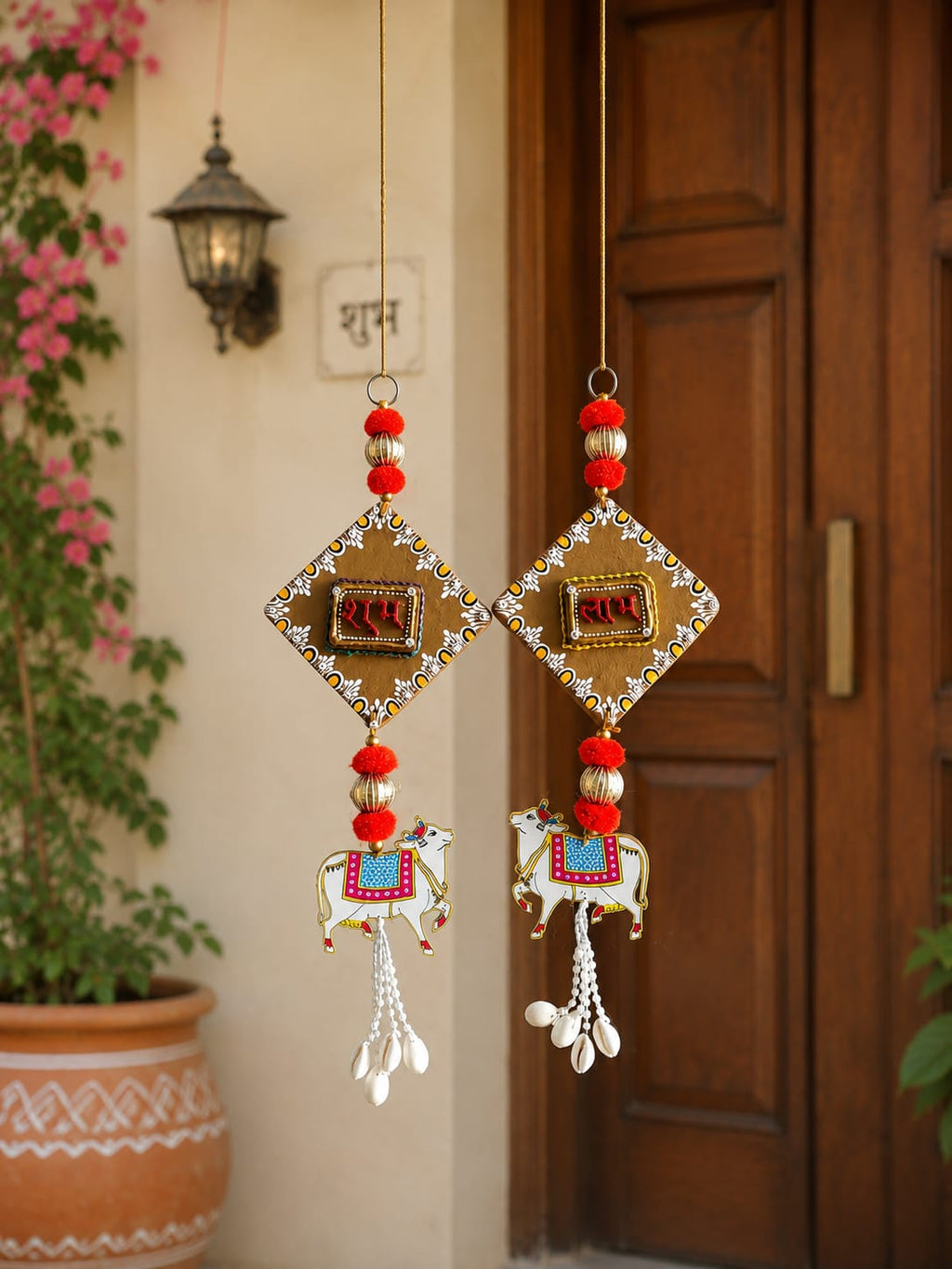 Gomay Hand-Painted Hanging Shubh Labh Set