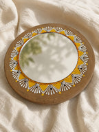 Gomay Hand-Painted Mirror Wall Hanging (5.5 Inch)