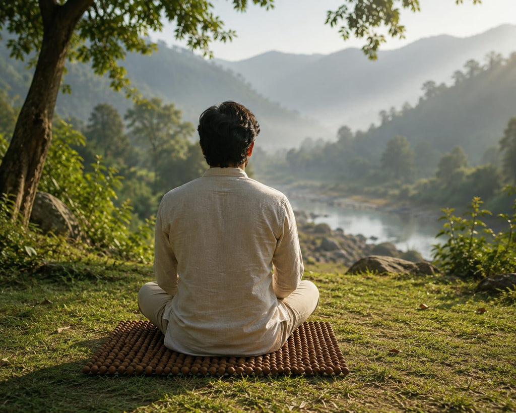 Govedik Dhyanika Asan – Hand-Stitched Gomay Meditation Mat