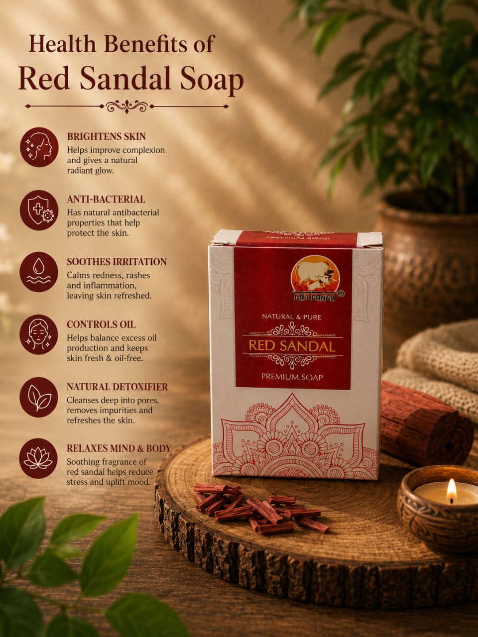 Gou Ganga Red Sandal soap