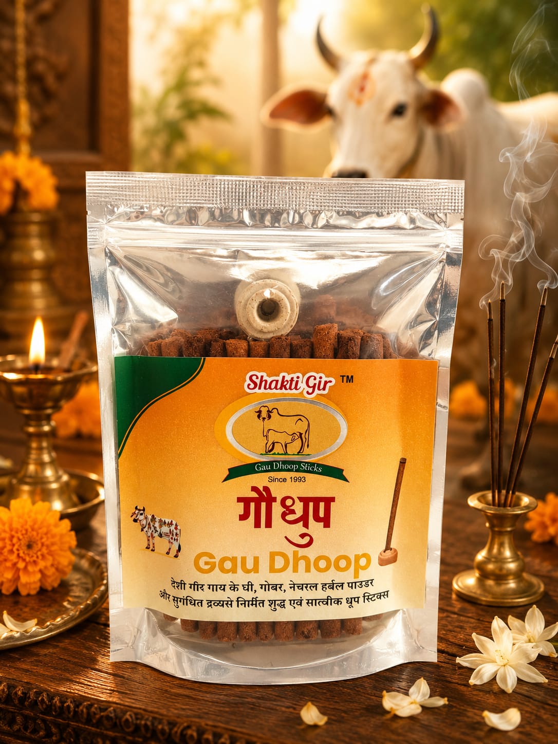 Shakti GIr Gau Dhoop Sticks (Chandan)