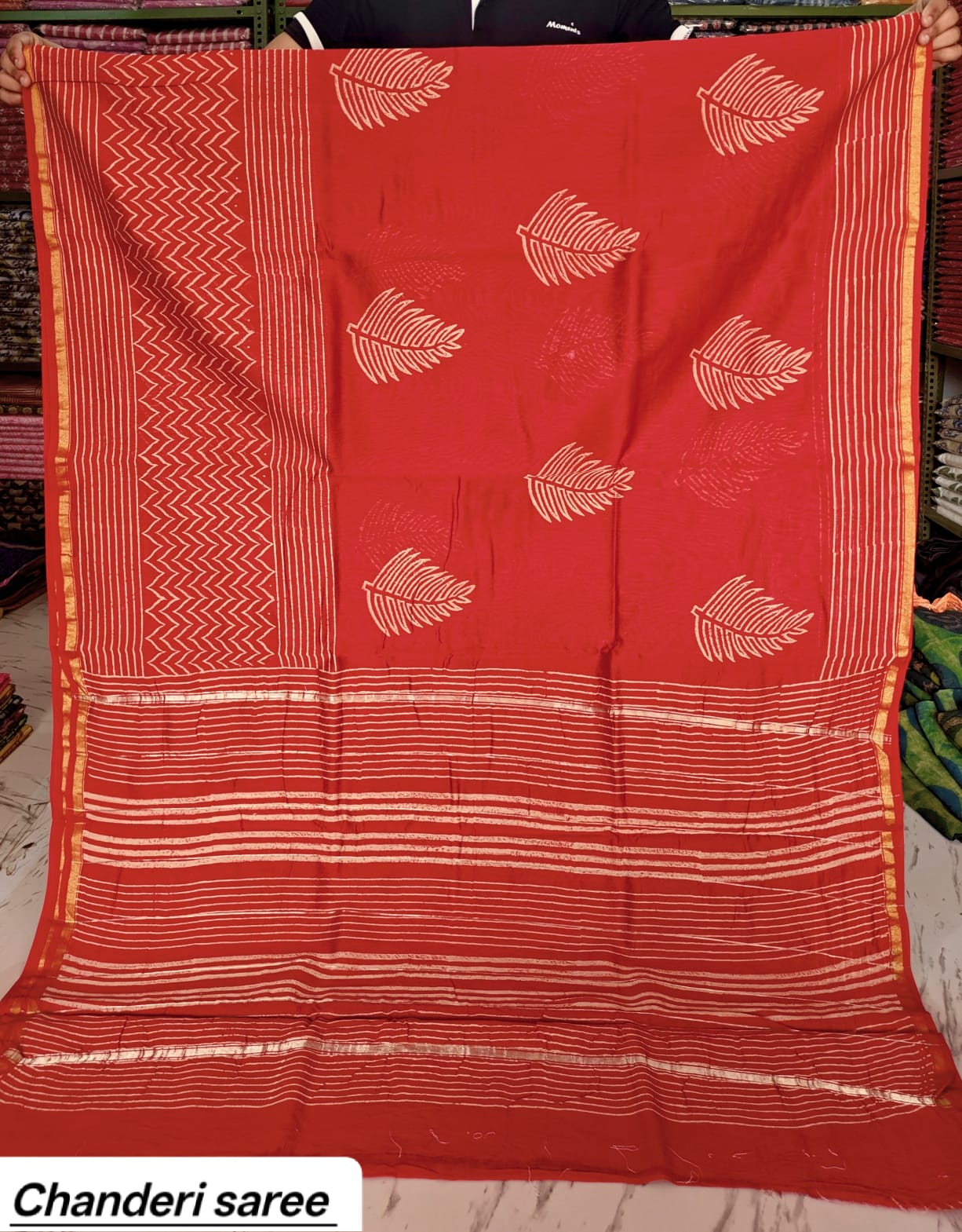 Kachcharaasta Traditional Hand Block Printed Chanderi Silk Saree