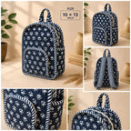 Kids Quilted Hand Block Printed Backpack 🎒✨