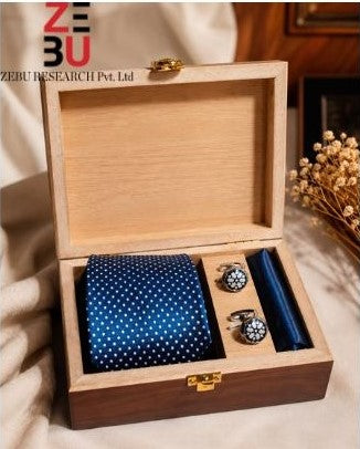 Celebrate with Zebu  Return Gifts | Minimum Order: 10 | Pure Silk Tie, Pocket Square & Cufflinks Gift Set