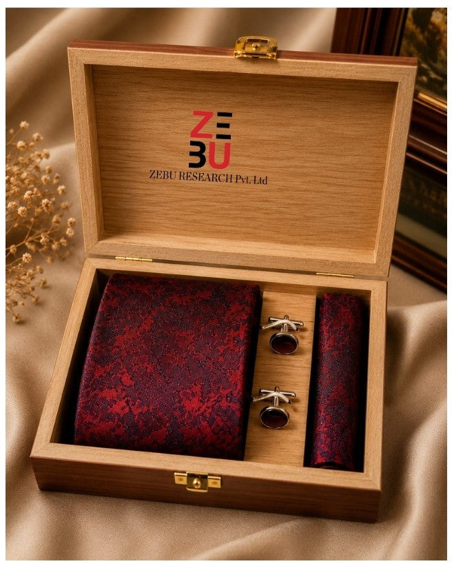 Celebrate with Zebu  Return Gifts | Minimum Order: 10 | Tie, Pocket Square & Cufflinks Gift Set