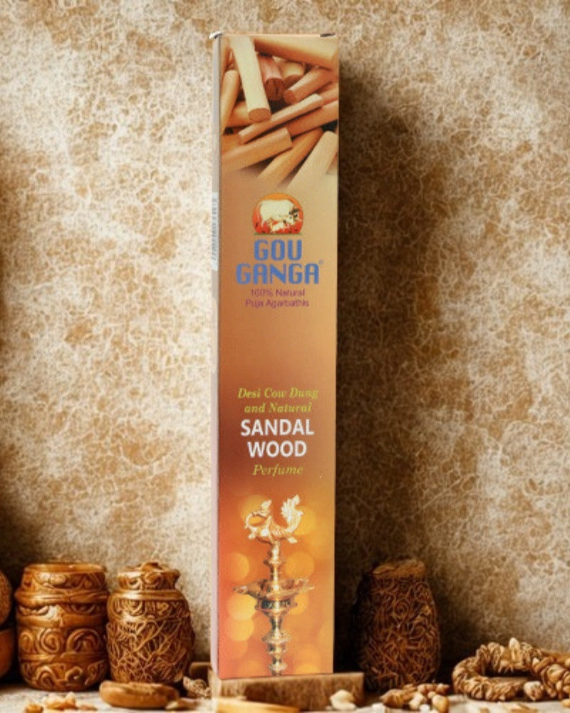Pack of 5 Natural & Herbal Gou Ganga Sandalwood Agarbatti